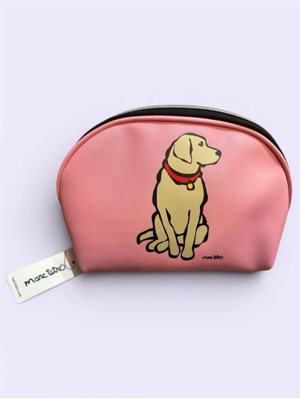 Marc Tetro Pink Dog Cosmetic Pouch NWT